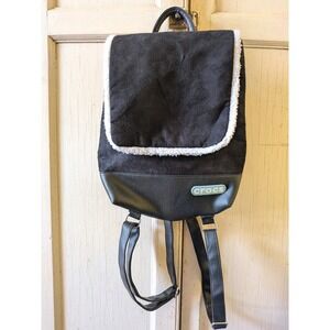 Crocs Mini Backpack Sherpa Lined Faux Suede Gorpcore Cozy Bag Streetwear Cute